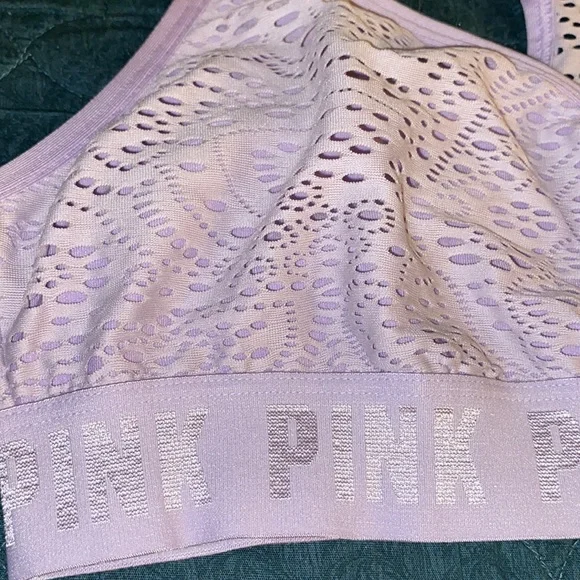 Victoria’s Secret Pink Sport juniors Lavender racer back wire free bra sz small - Picture 3 of 6